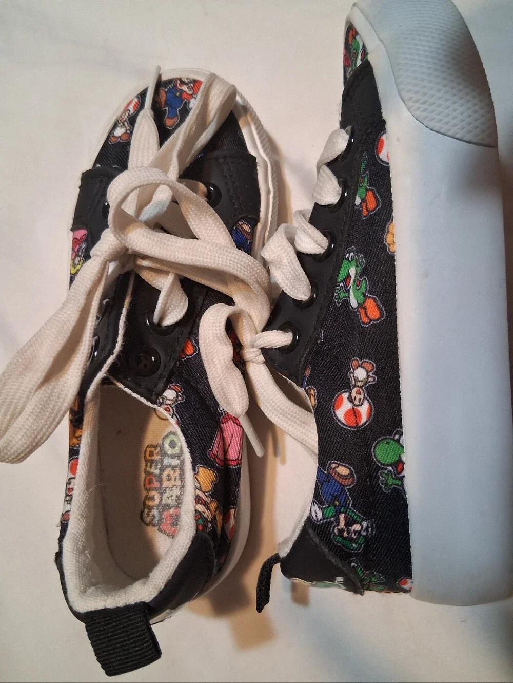 Super Mario Kids Canvas Sneakers Black Size 11 Toddler Ground Up Nintendo